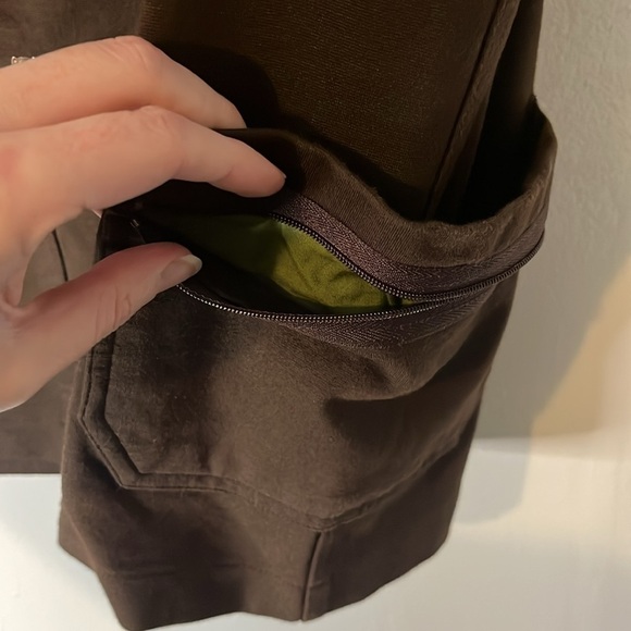 Title Nine Stretch Cargo Utility Brown Performance Cotton Gorpcore Skirt Sz 10 - Picture 6 of 8